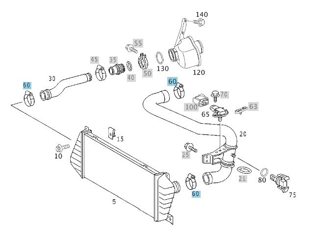 Charge Air Hose-Intercooler to Intake 2004-2006